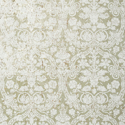 Curtis Damask - White and Silver Wallpaper