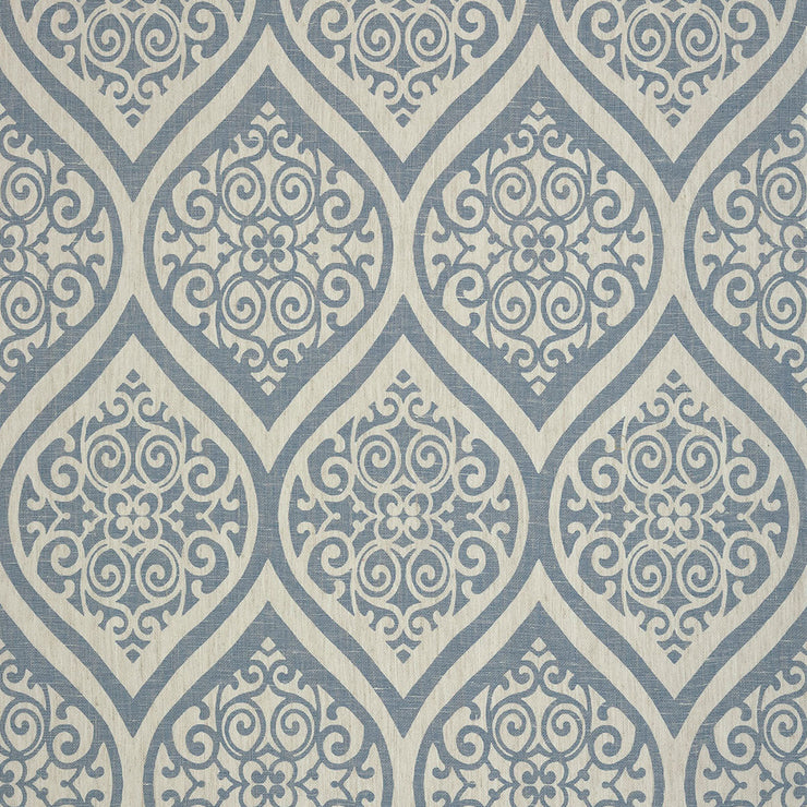 Tangiers - Navy on White Wallpaper
