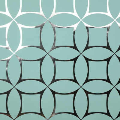 Geometry - Mint on Silver Wallpaper