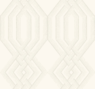 Ettched Lattice Wallpaper - Taupe Wallpaper