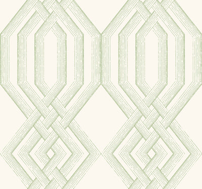 Ettched Lattice Wallpaper - Green Wallpaper