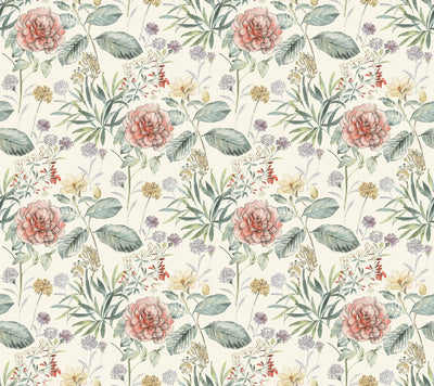 Midsummer Floral Wallpaper - Coral Wallpaper