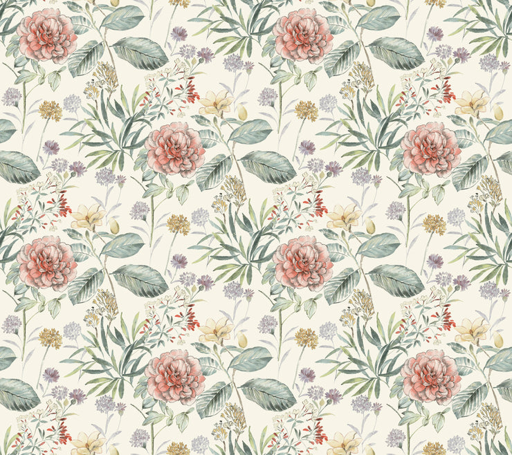 Midsummer Floral Wallpaper - Coral Wallpaper
