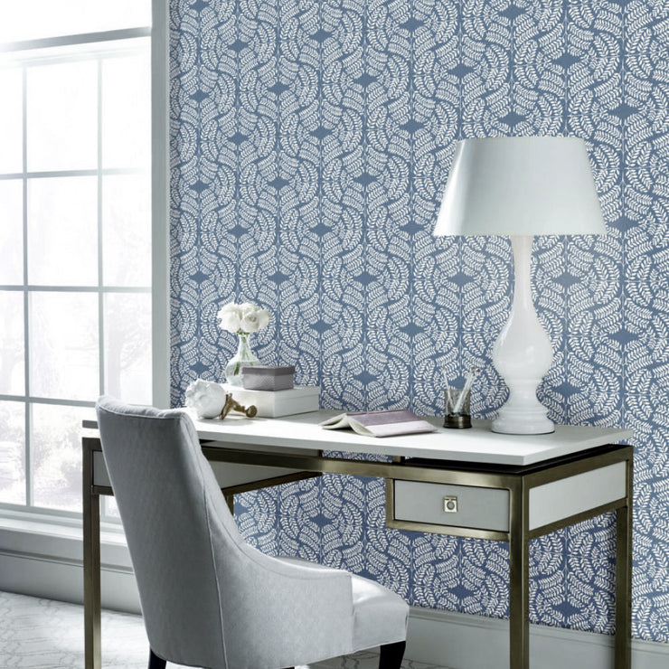 Fern Tile Wallpaper - Blue