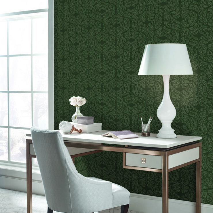 Fern Tile Wallpaper - Dark green