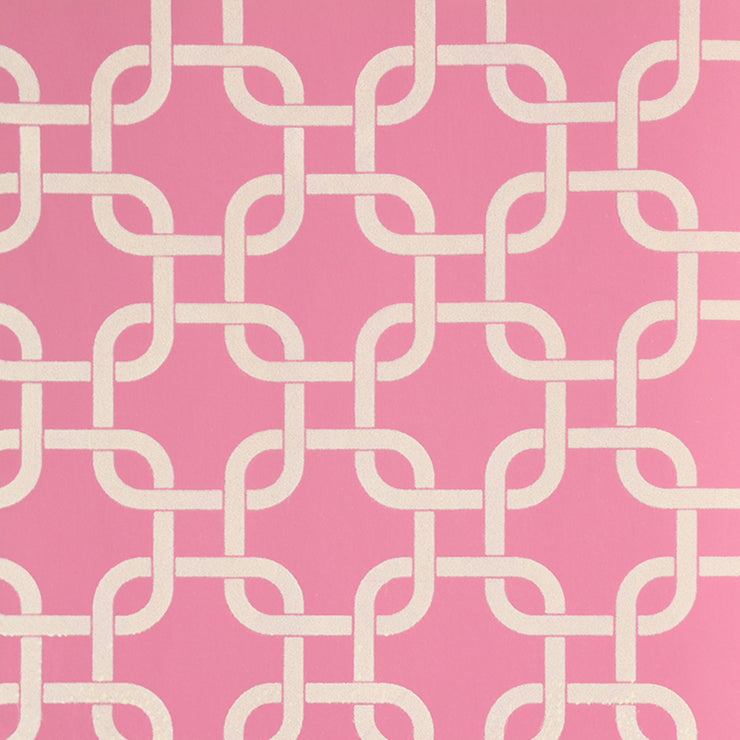 Linked Chains - Pink and Cream Wallpaper