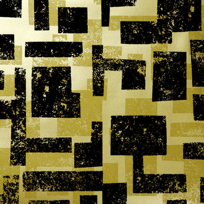 Retro Blocks - Black & Gold Wallpaper