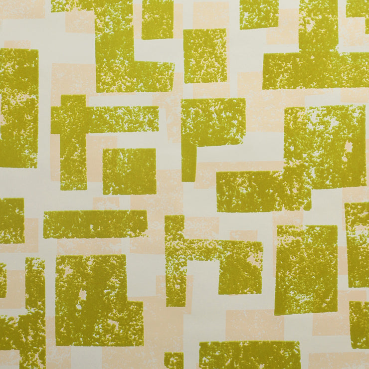 Retro Blocks - Lime & Beige Wallpaper